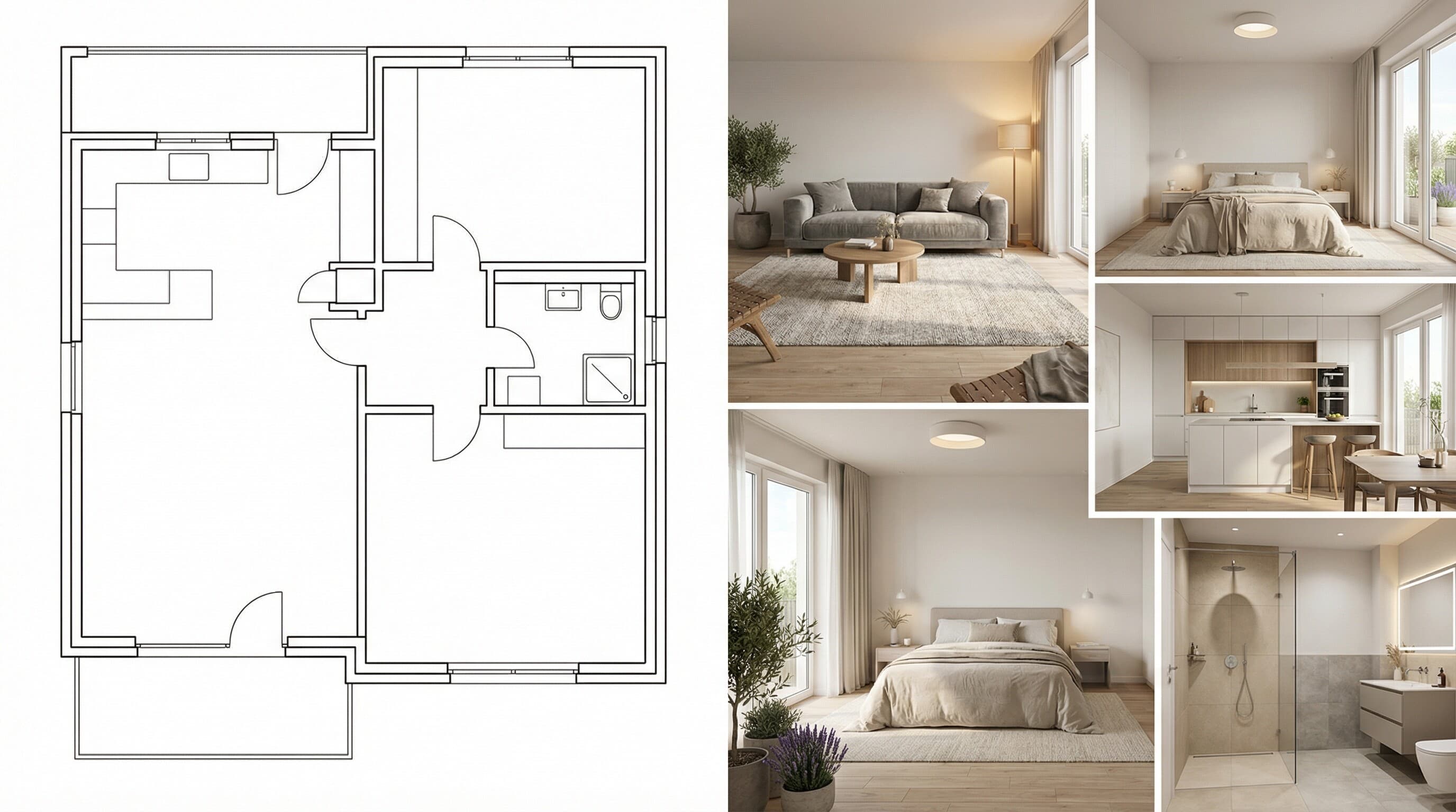 Floor plan to 3D visualization transformation