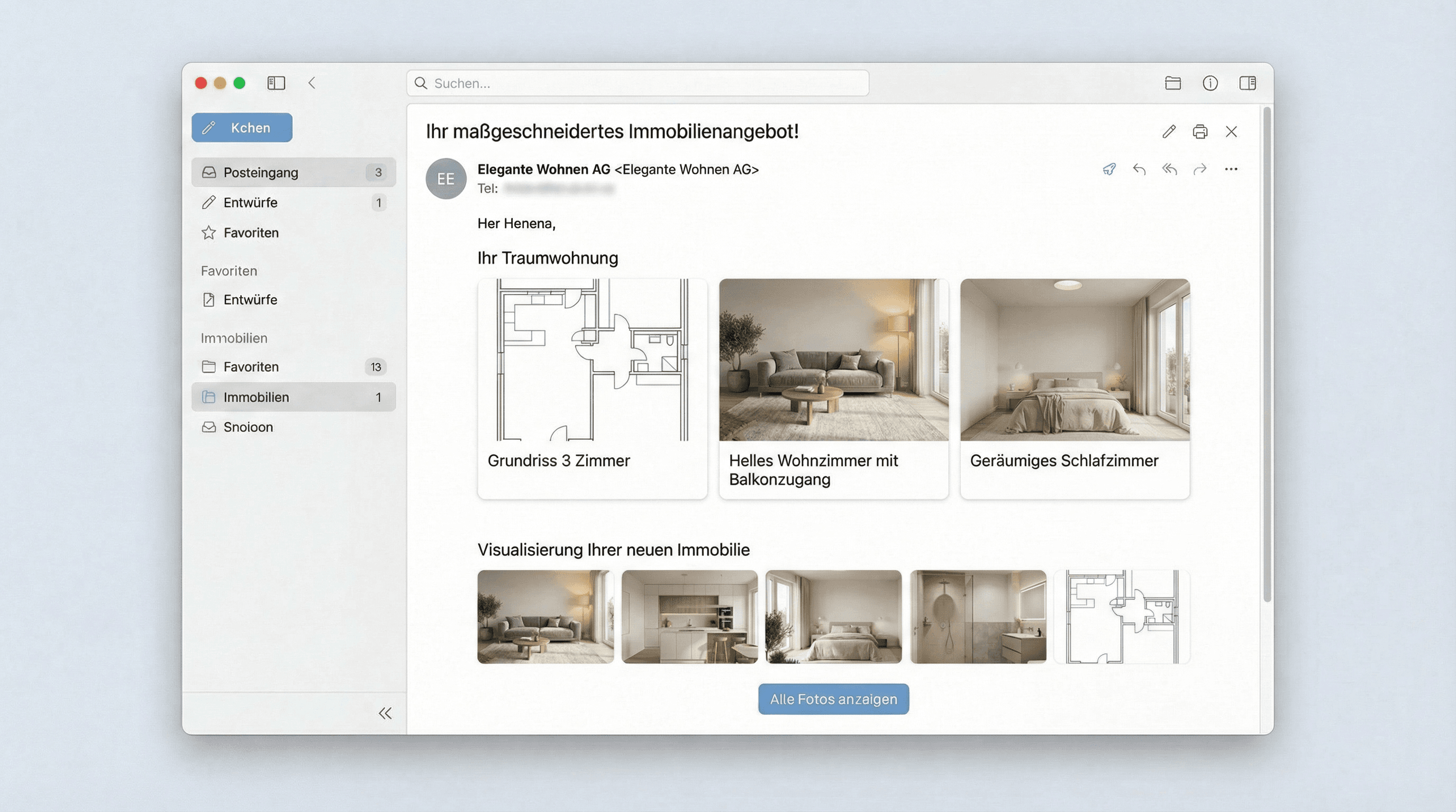 CRM email integration mockup